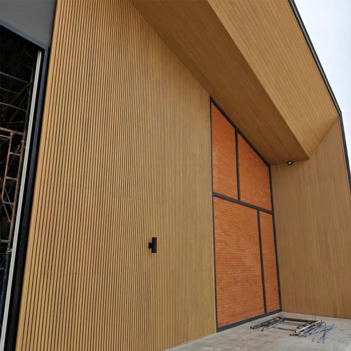 For Modern Design Outdoor WPC ASA Greatwall Board Exterior Cladding Waterproof Fluted Grille ASA Wall Panel Wall Decor