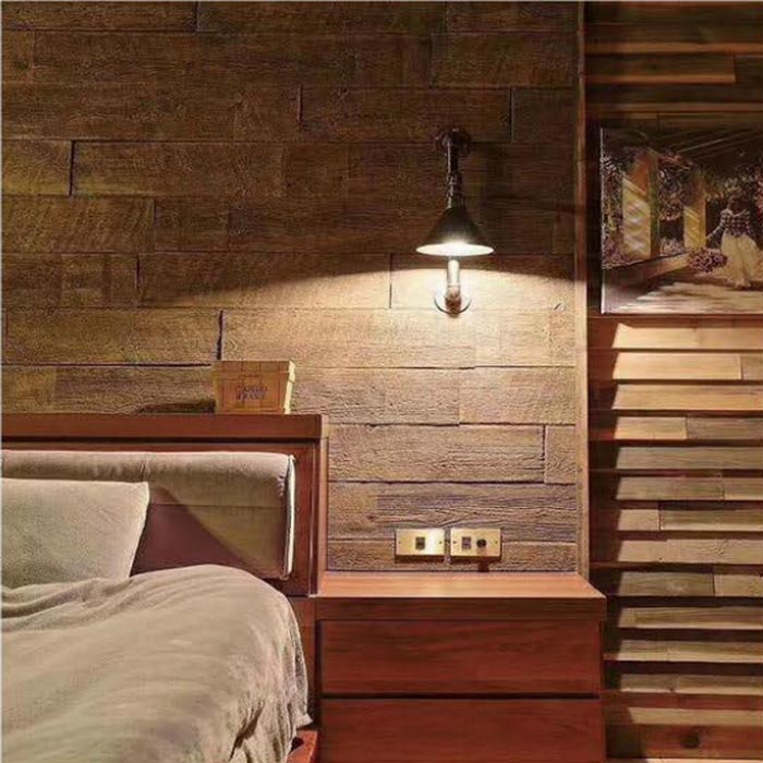 PU Wood Board Large Weathered Wood Cultural Stone Background Wall Decorative Panel Exterior Wall Brick Old Ship Sea