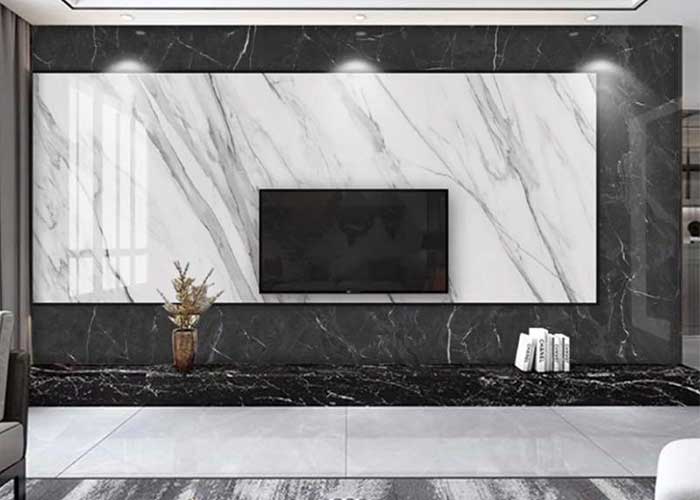 plastic stone panels marble outlook surface rock look pvc uv plastic wall board