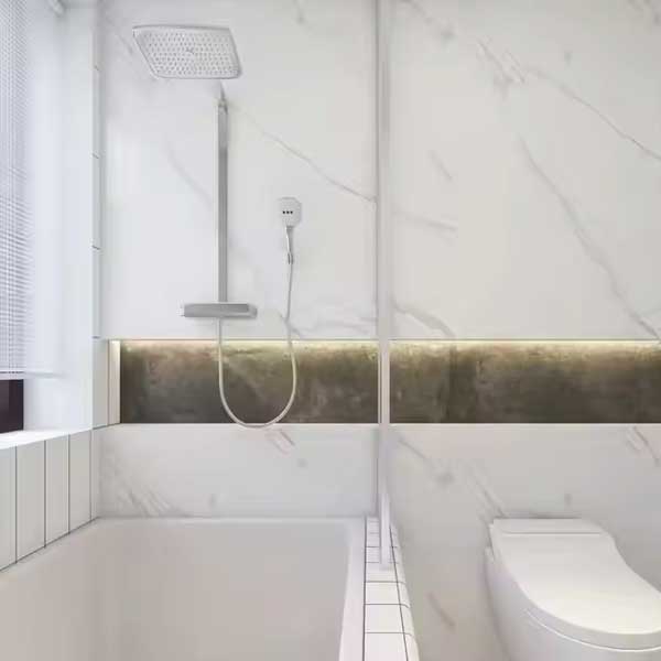 Waterproof spc wall cladding for toilet as bathroom pvc interior covering panels